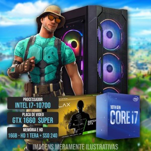 PC GAMER MARINO CORE I7-10700, 16GB,  1TB + SSD 240, GTX1660