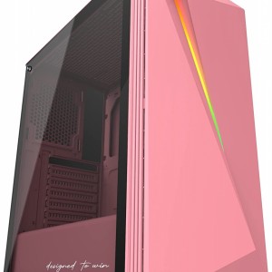 Gabinete Motospeed Hyrax, RGB, Lateral em Vidro, Rosa - HGB501P