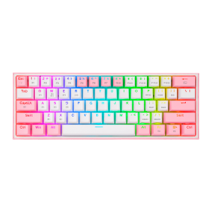 Teclado Gamer, Bluetooth, Redragon FIZZ PRO K616 - Branco / Rosa