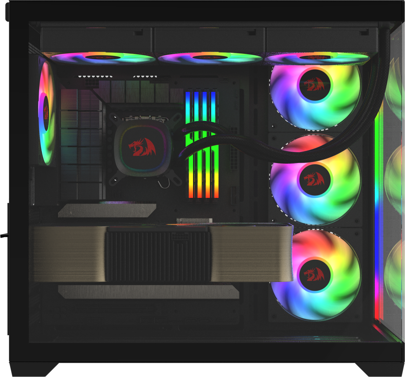 Gabinete Gamer Redragon Tesseract RGB Preto Sem Fans CA-614B