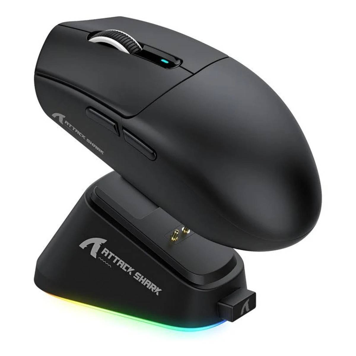 Mouse Gamer Attack Shark G3PRO 1K Sem Fio com Base, Preto