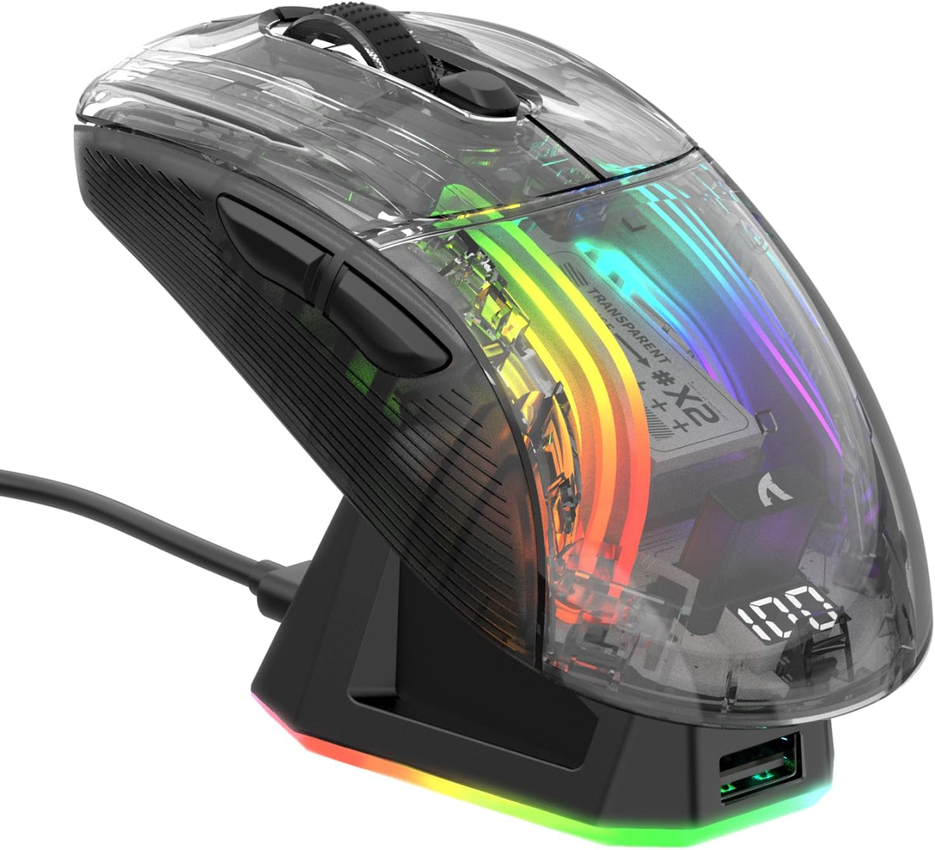 Mouse Gamer Attack Shark X2 PRO, Sensor PixArt e Tri-Mode, Preto